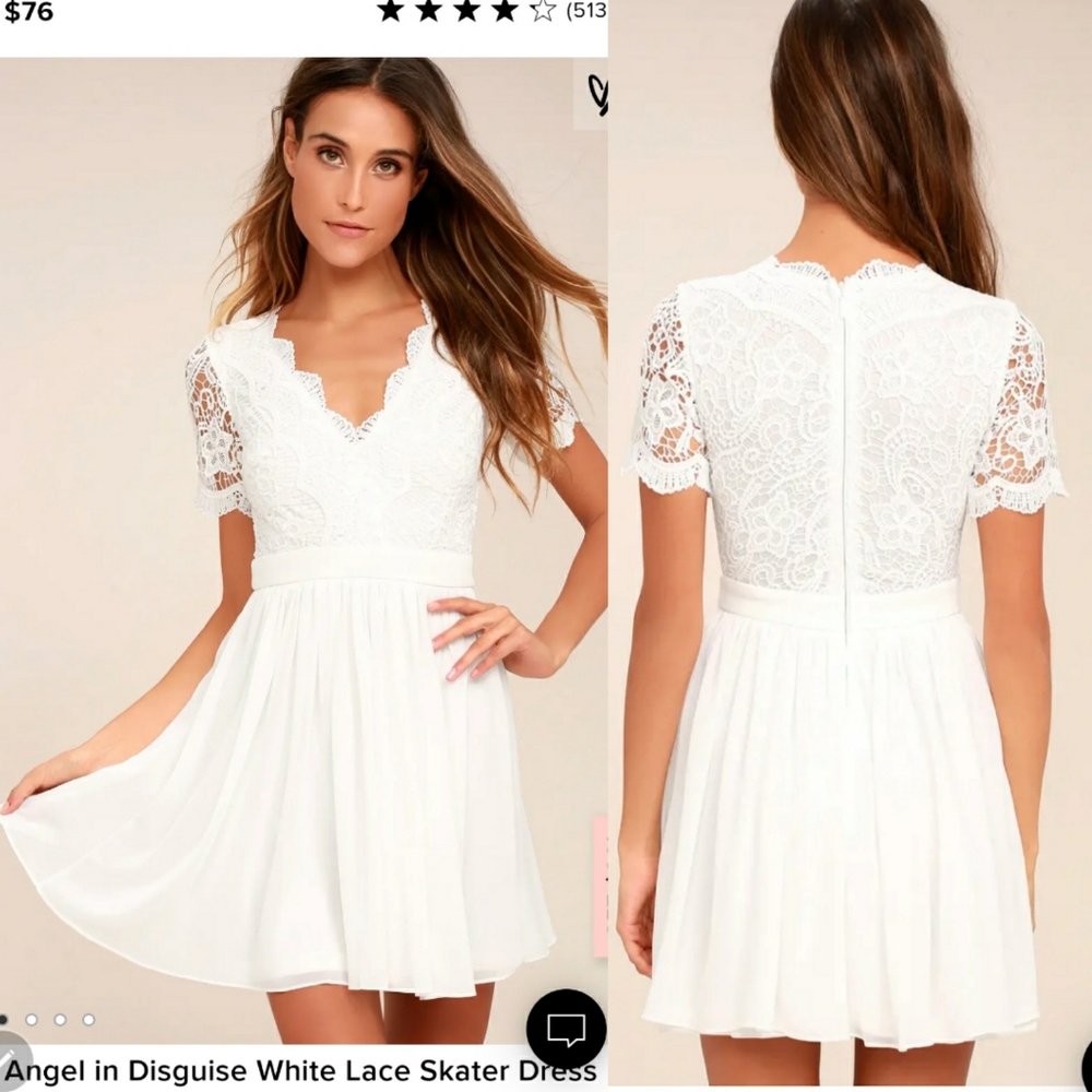 Angel in Disguise white laced skater dress